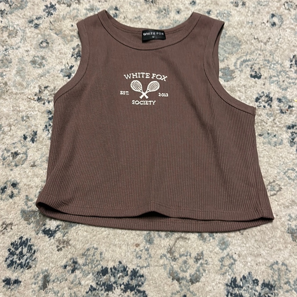 White fox boutique crop tank
